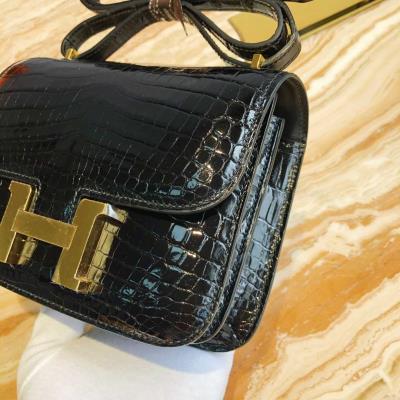 wholesale quality hermes constance 19 shinny niloticus crocodile 89 noir ghd